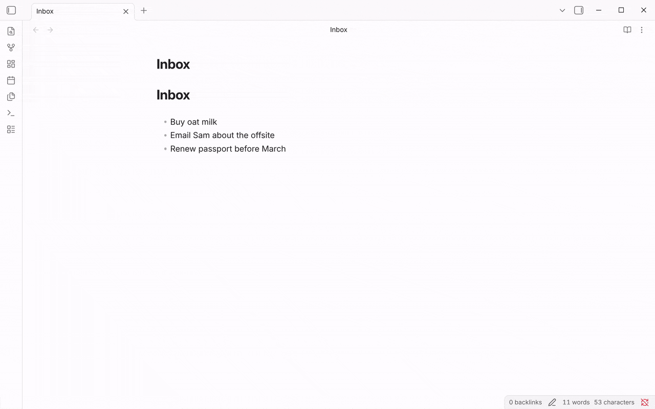 Brain dump loop