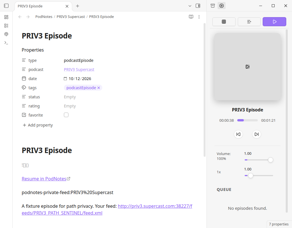 Private address still appears in the generated description
